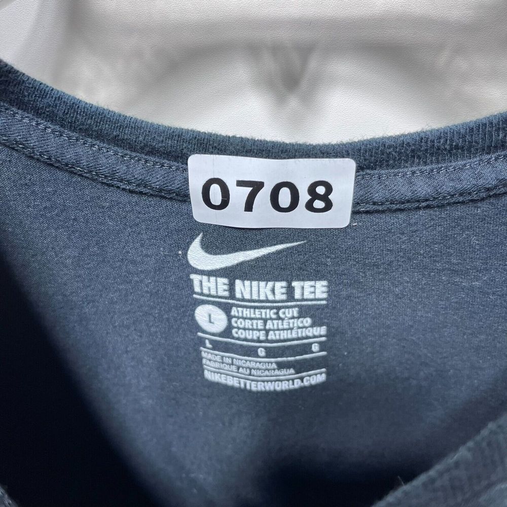 Nike Run Adult T-Shirt Size L Black Athletic Cut Logo Running Workout Sporty - Picture 3 of 5